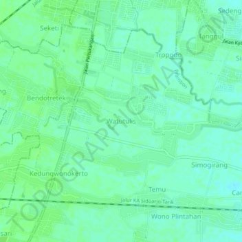 Watutulis topographic map, elevation, terrain