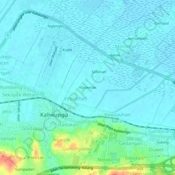 Klaseman topographic map, elevation, terrain