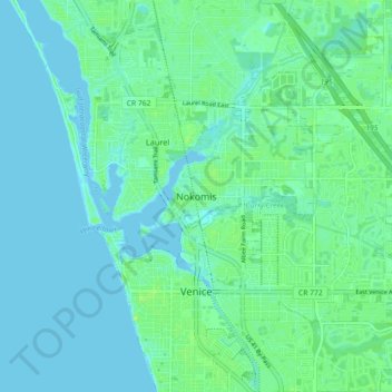Nokomis topographic map, elevation, terrain