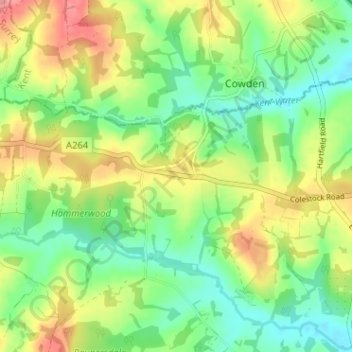 Holtye topographic map, elevation, terrain