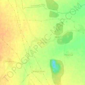 Karoonda topographic map, elevation, terrain