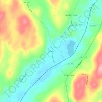 Poolville topographic map, elevation, terrain