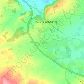 Hatch Green topographic map, elevation, terrain