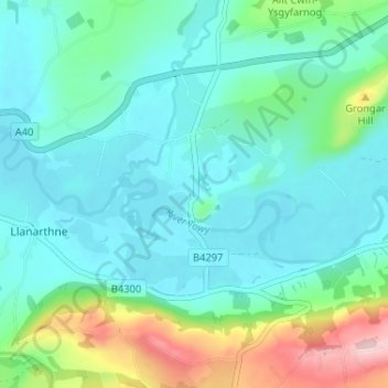 Dryslwyn topographic map, elevation, terrain