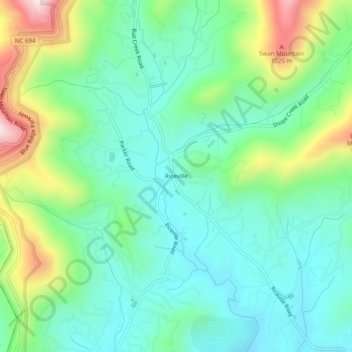 Riceville topographic map, elevation, terrain