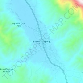 Lubuk Sikaping topographic map, elevation, terrain