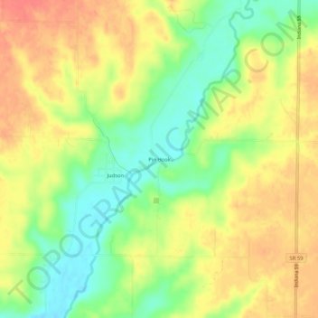 Pin Hook topographic map, elevation, terrain