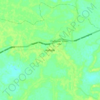 Boraigram topographic map, elevation, terrain