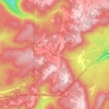 Bragg topographic map, elevation, terrain