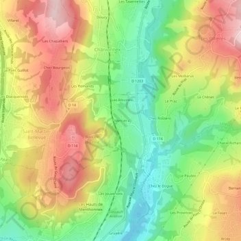 Mercier topographic map, elevation, terrain