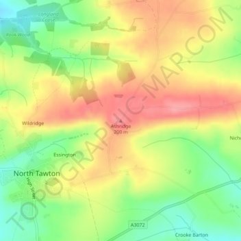 Ashridge topographic map, elevation, terrain