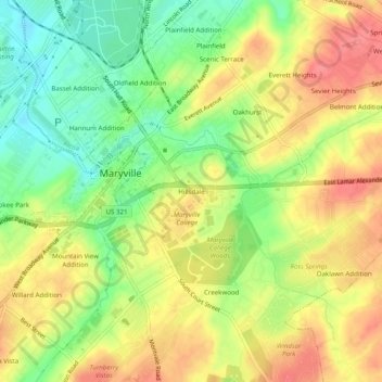Hillsdale topographic map, elevation, terrain