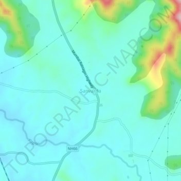 Sanvarda topographic map, elevation, terrain