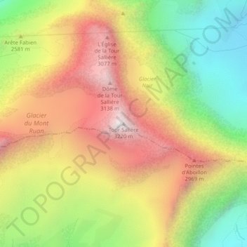 Tour Salière topographic map, elevation, terrain