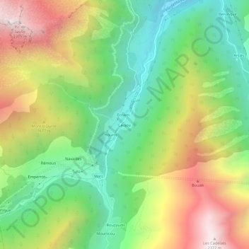 Laujou topographic map, elevation, terrain