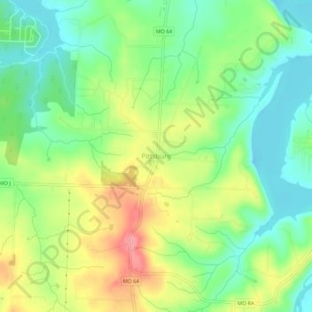 Pittsburg topographic map, elevation, terrain