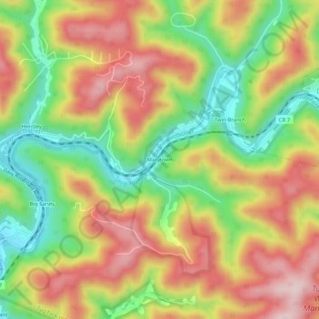 Marytown topographic map, elevation, terrain