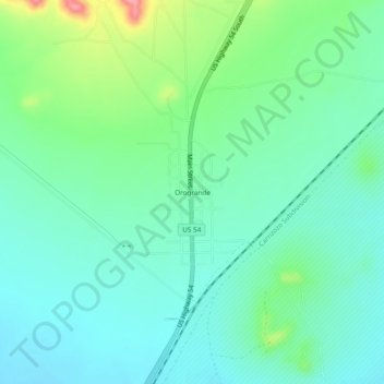 Orogrande topographic map, elevation, terrain