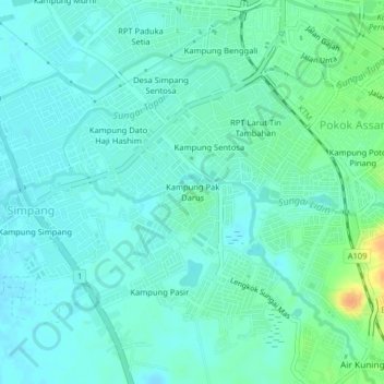 Kampung Pak Darus topographic map, elevation, terrain