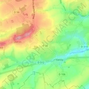 La Croix Verte topographic map, elevation, terrain