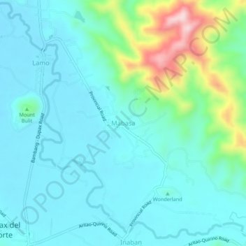 Mabasa topographic map, elevation, terrain