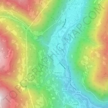 Villa Rendena topographic map, elevation, terrain