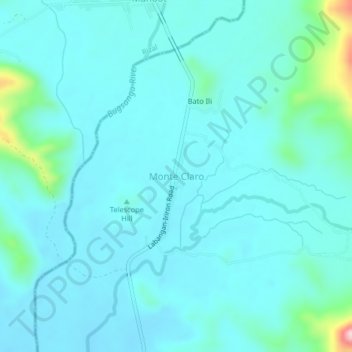 Monte Claro topographic map, elevation, terrain