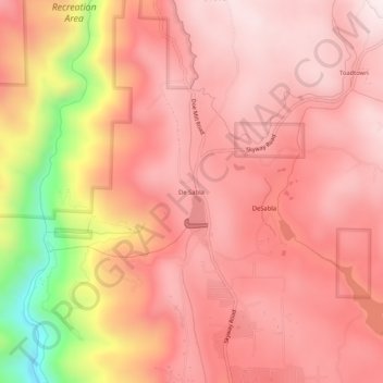 De Sabla topographic map, elevation, terrain