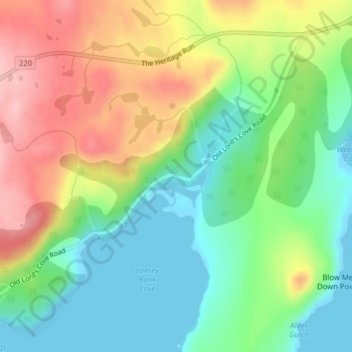 Roundabout topographic map, elevation, terrain