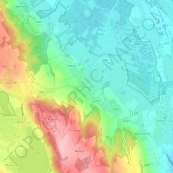 Pfrungen topographic map, elevation, terrain