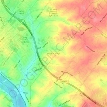 Village of Mingo topographic map, elevation, terrain