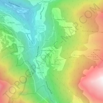 Montalbert topographic map, elevation, terrain
