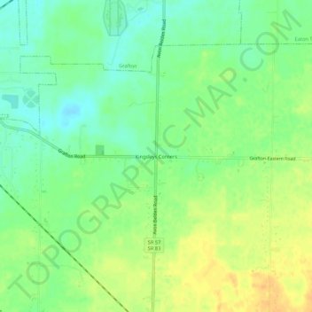 Kingsleys Corners topographic map, elevation, terrain