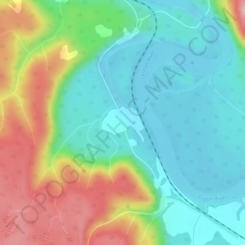 Crescent Spur topographic map, elevation, terrain