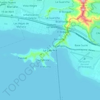 La Cabrera topographic map, elevation, terrain