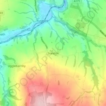 Sneaton topographic map, elevation, terrain