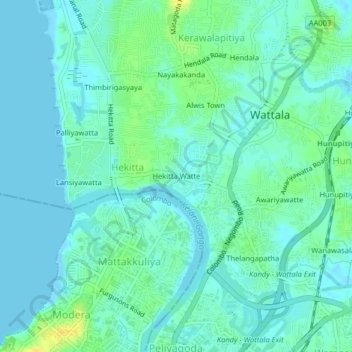 Hekitta Watte topographic map, elevation, terrain