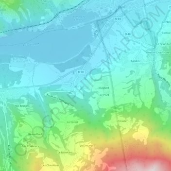 Picomtal topographic map, elevation, terrain