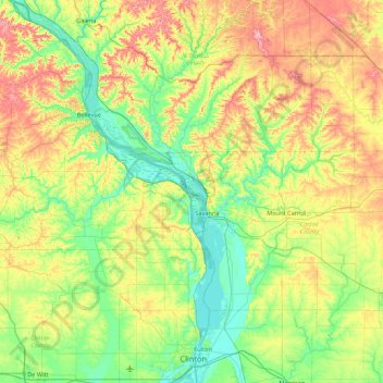 Santa Fe Island topographic map, elevation, terrain