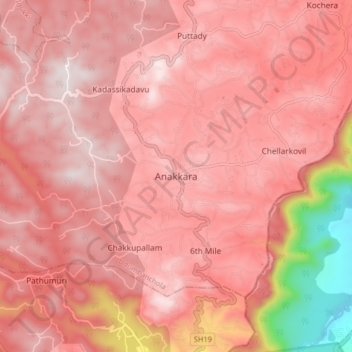 Anakkara topographic map, elevation, terrain