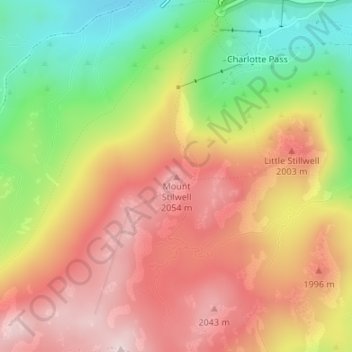 Mount Stilwell topographic map, elevation, terrain