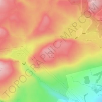 Cochno Hill topographic map, elevation, terrain