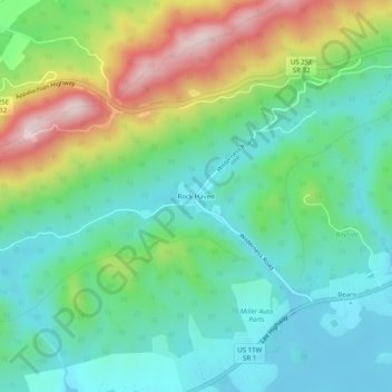 Rock Haven topographic map, elevation, terrain