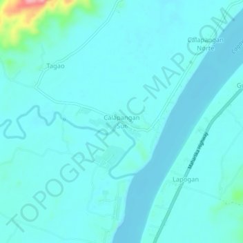 Calapangan Sur topographic map, elevation, terrain