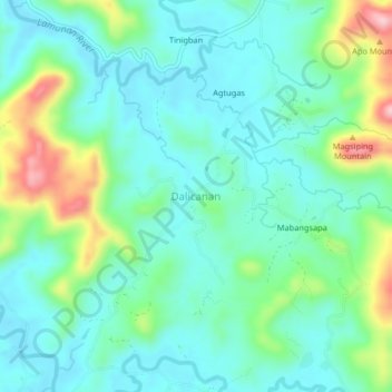 Dalicanan topographic map, elevation, terrain