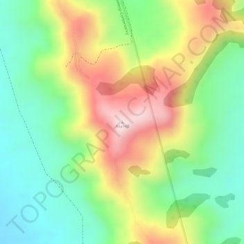 Alia Hill topographic map, elevation, terrain