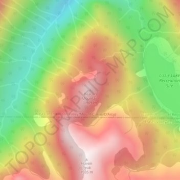 Beacon Mountain topographic map, elevation, terrain
