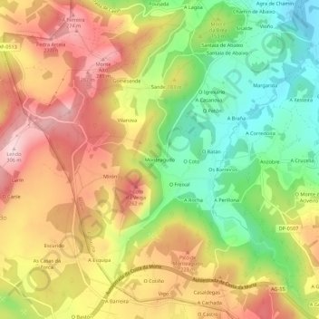 Monteagudo topographic map, elevation, terrain