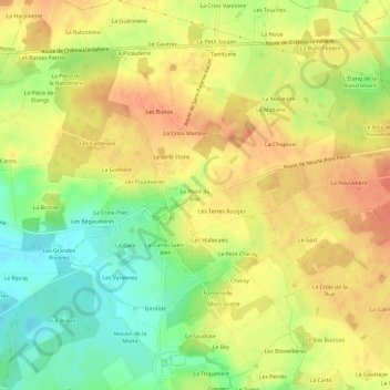 Le Point du Jour topographic map, elevation, terrain