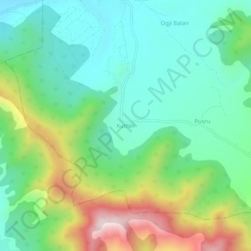Kuther topographic map, elevation, terrain